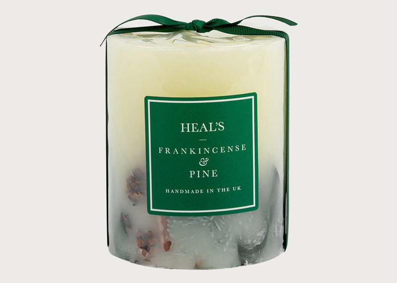 Woodnotes Frankincense & Pine Scented Botanical Tall Pillar Candle