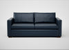 Palermo 3 Seater Sofa Leather Stonewash Navy Blue 279 / Walnut and Brass