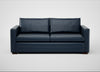 Palermo 3 Seater Sofa Leather Stonewash Navy Blue 279 / Walnut