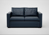 Palermo 2 Seater Sofa Leather Stonewash Navy Blue 279 / Black