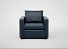 Palermo Armchair Leather Stonewash Navy Blue 279 / Black