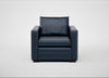 Palermo Armchair Leather Stonewash Navy Blue 279 / Walnut