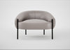 Isola Armchair Daino Leather Elephant / Black