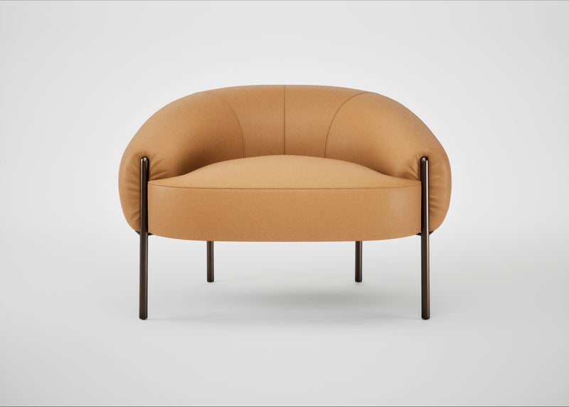 Isola Armchair Daino Leather Parchment / Bronze