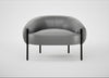 Isola Armchair Daino Leather Steel / Black