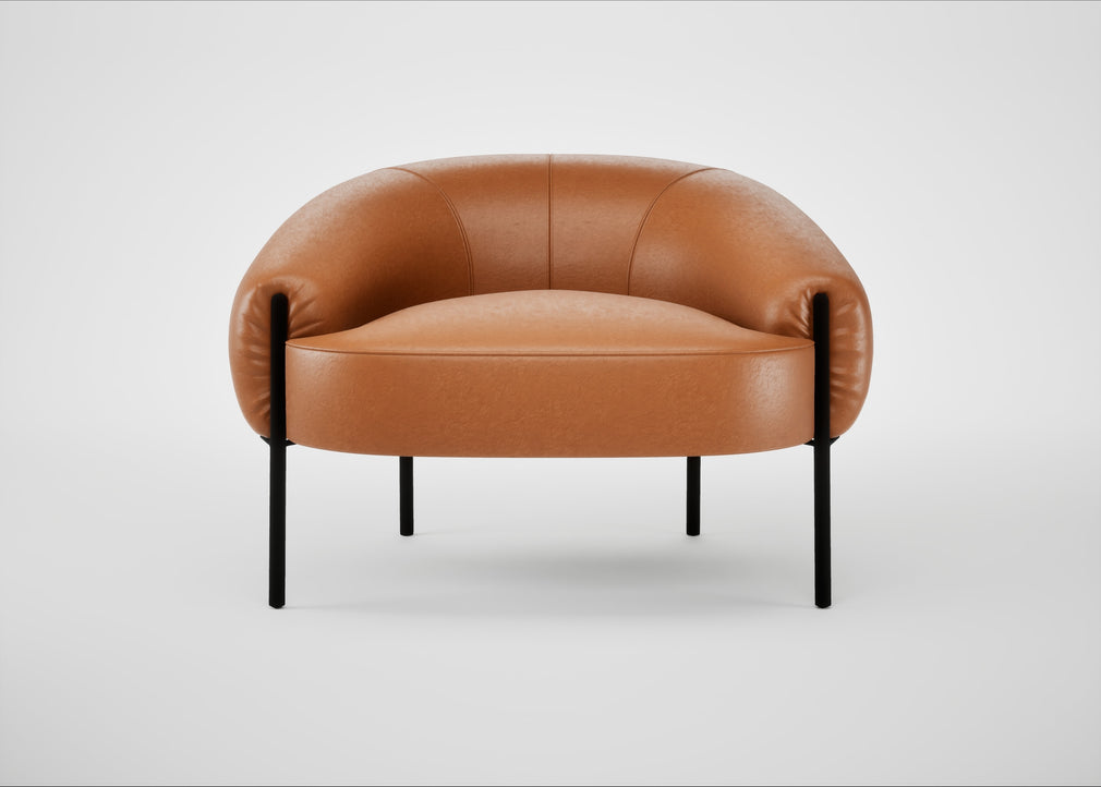 Isola Armchair Daino Leather Treacle / Black