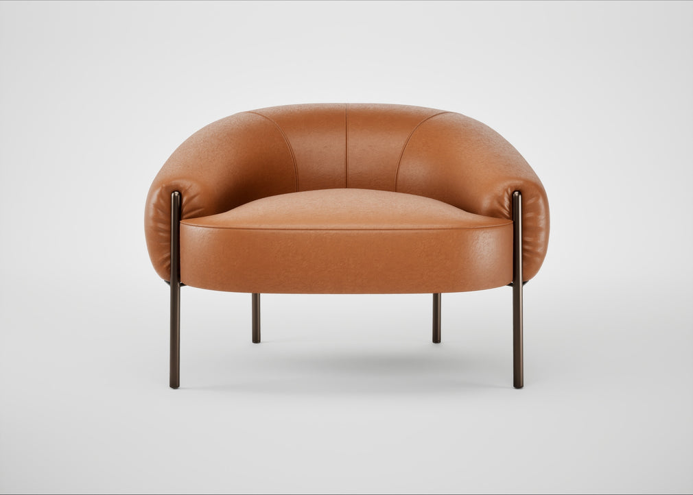 Isola Armchair Daino Leather Treacle / Bronze