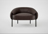 Isola Armchair Leather Grain Chocolate 066 / Black