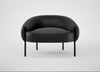 Isola Armchair Leather Grain Graphite 063 / Black