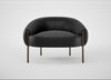 Isola Armchair Leather Grain Graphite 063 / Bronze