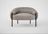 Isola Armchair Leather Grain Light Grey 060 / Black