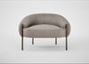 Isola Armchair Leather Grain Light Grey 060 / Bronze