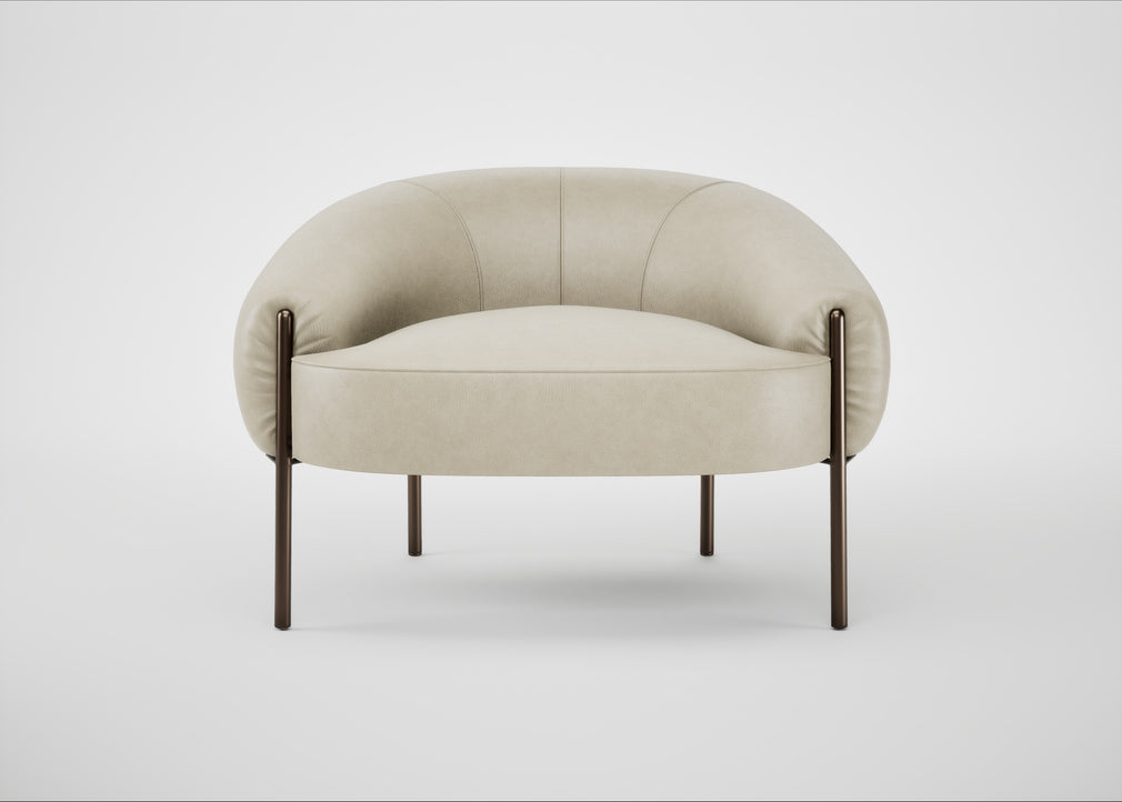 Isola Armchair Leather Grain Storm 006 / Bronze