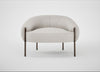 Isola Armchair Leather Grain White 000 / Bronze