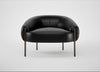 Isola Armchair Leather Stonewash Black 263 / Bronze