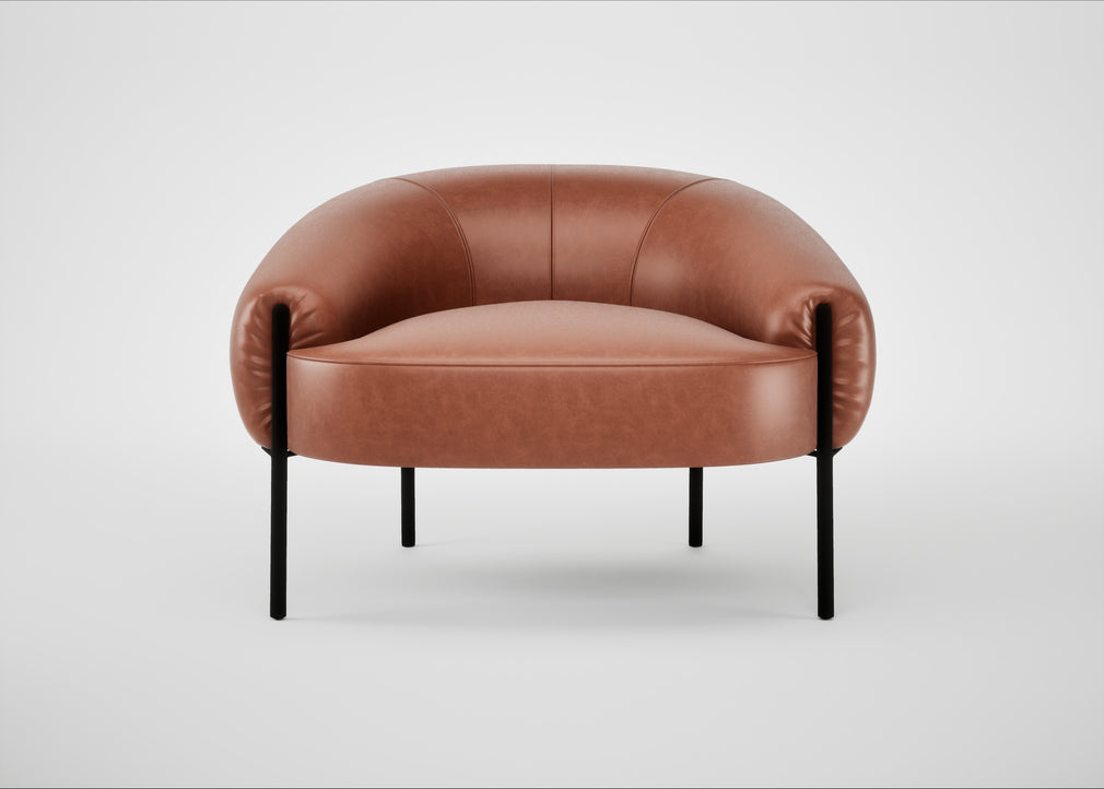 Isola Armchair Leather Stonewash Light Brown 274 / Black