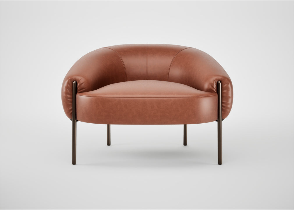 Isola Armchair Leather Stonewash Light Brown 274 / Bronze