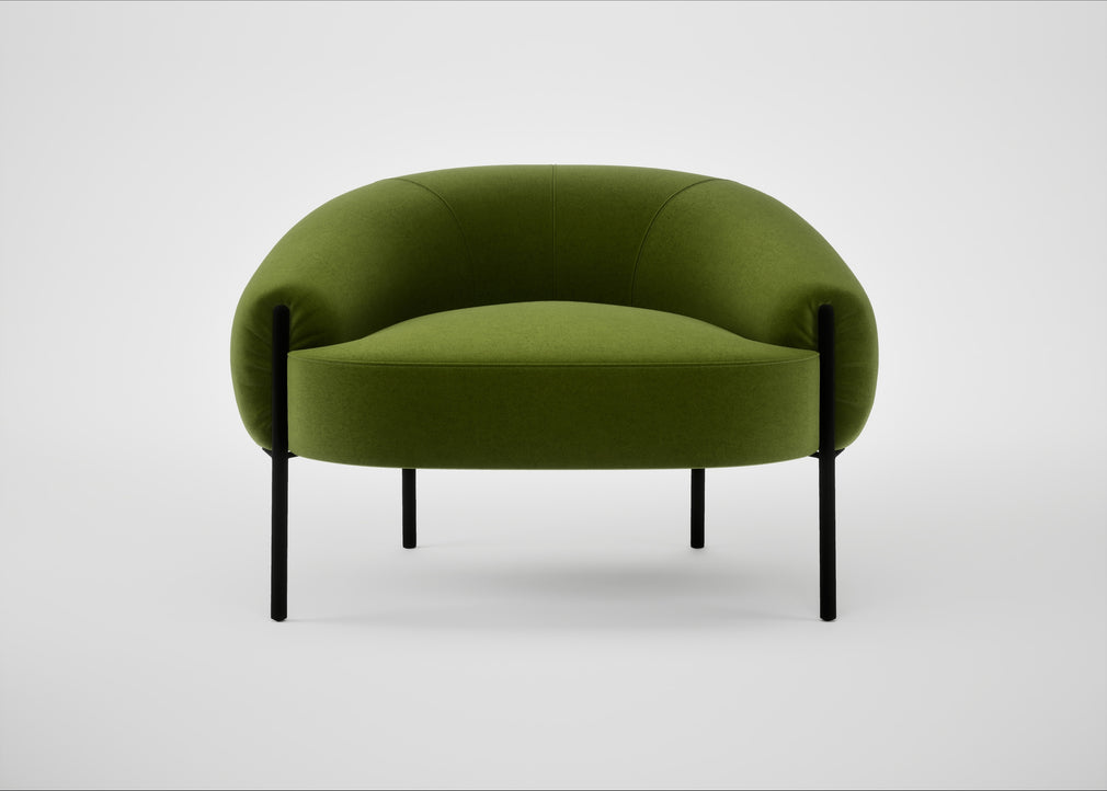 Isola Armchair Nobilis Velvet Leaf / Black