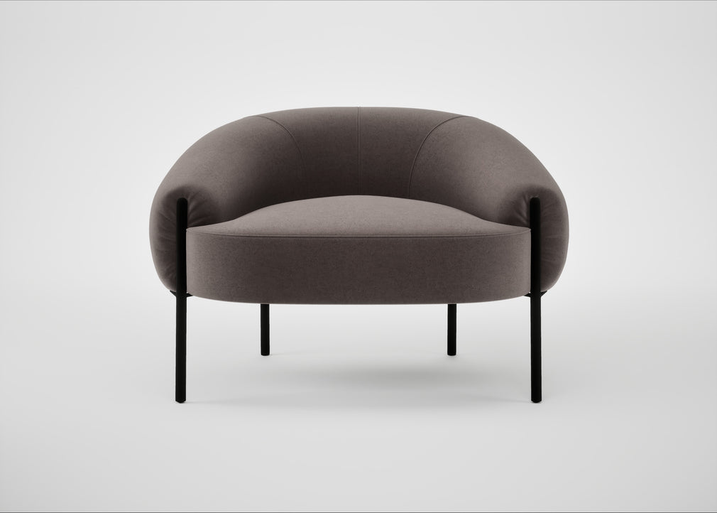 Isola Armchair Nobilis Velvet Sable / Black