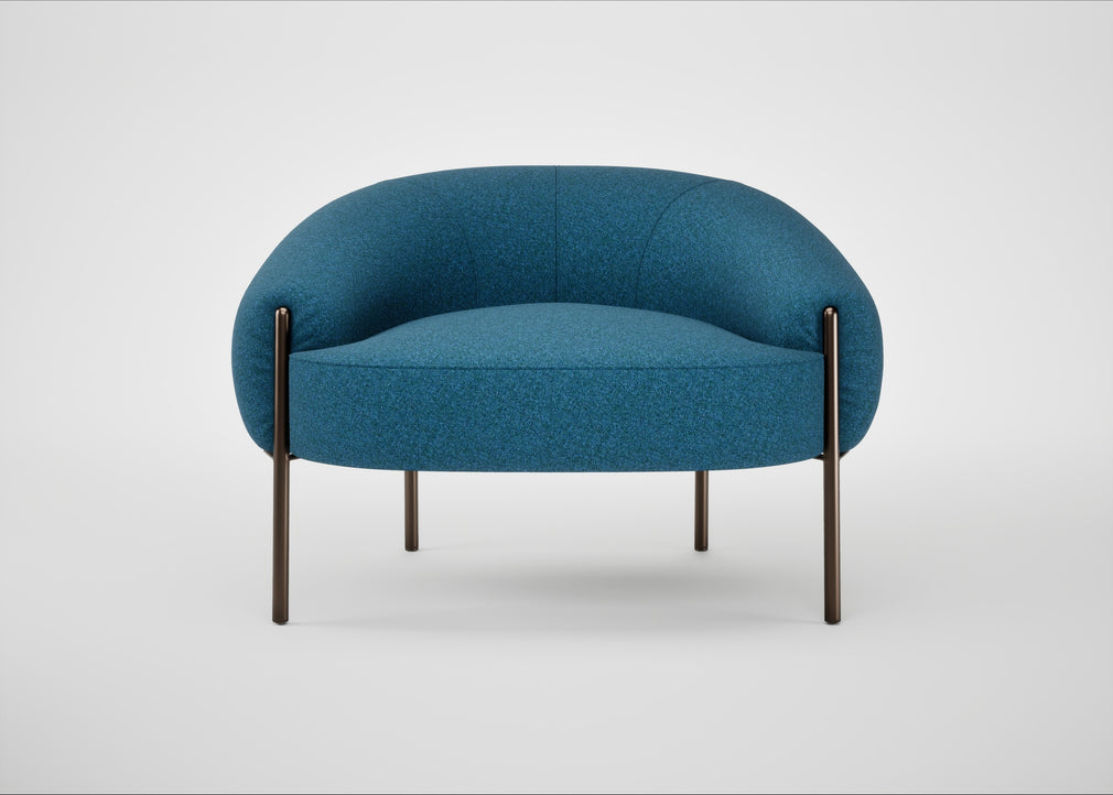 Isola Armchair St Moritz Wool Blue / Bronze