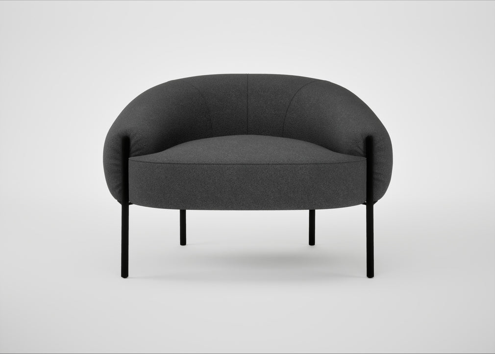 Isola Armchair St Moritz Wool Grey / Black