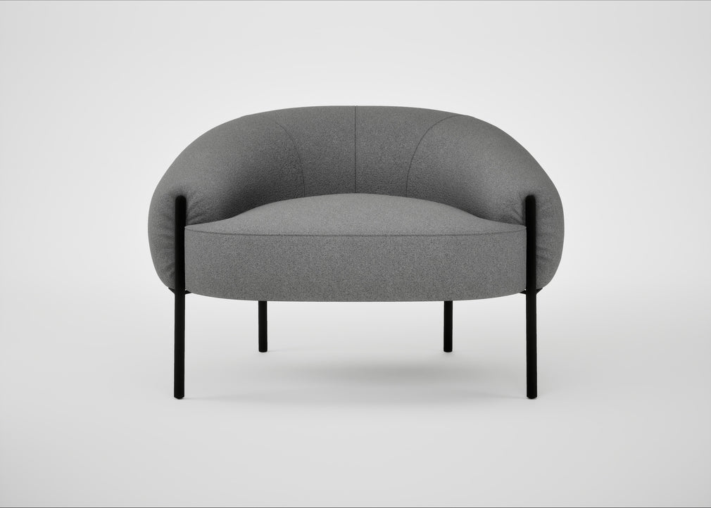 Isola Armchair St Moritz Wool Light Grey / Black