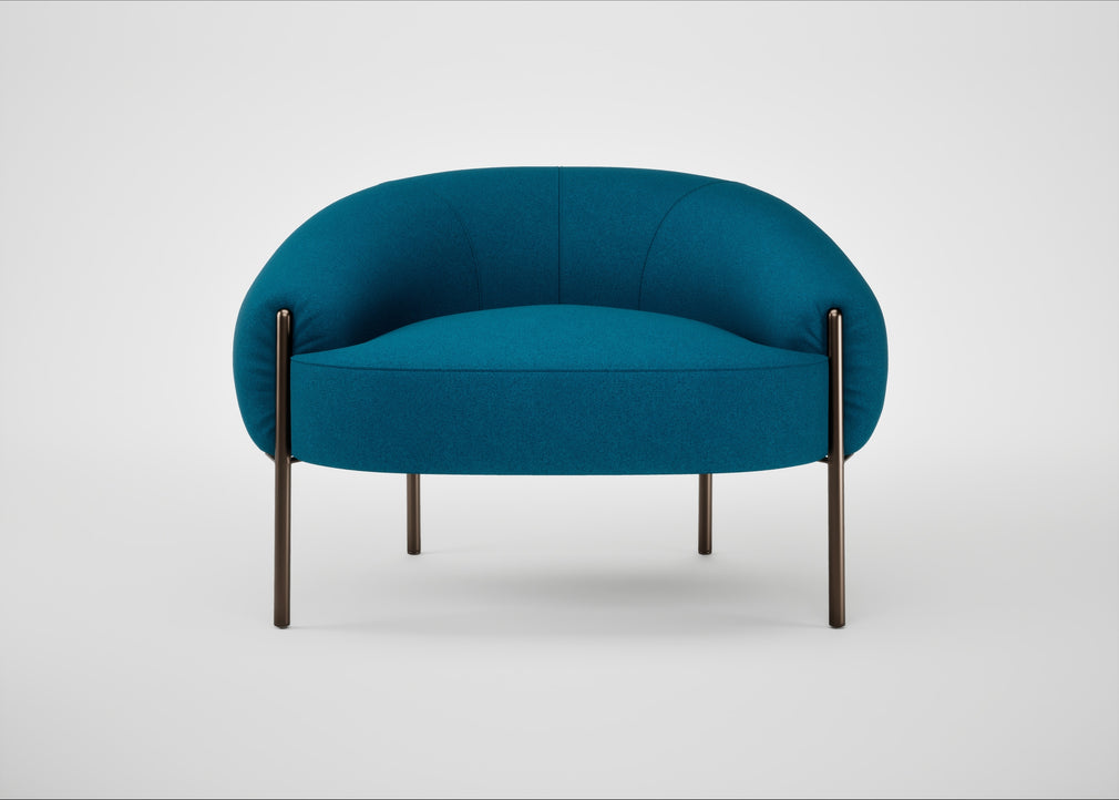 Isola Armchair St Moritz Wool Teal / Bronze