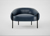 Isola Armchair Leather Stonewash Navy Blue 279 / Black
