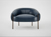 Isola Armchair Leather Stonewash Navy Blue 279 / Bronze