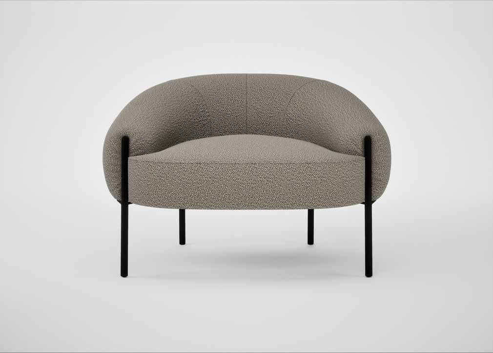 Isola Armchair Loop Boucle Taupe / Black