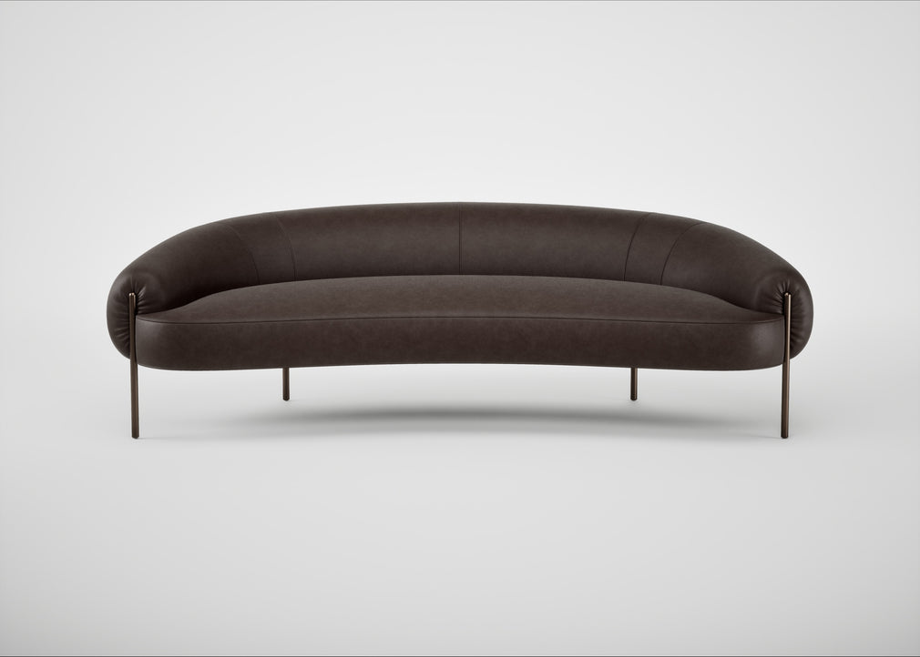 Isola 3 Seater Sofa Leather Grain Chocolate 066 / Bronze