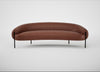 Isola 3 Seater Sofa Leather Grain Dark Brown 068 / Black