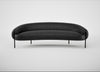 Isola 3 Seater Sofa Leather Grain Graphite 063 / Black