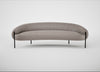 Isola 3 Seater Sofa Leather Grain Light Grey 060 / Black