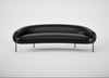 Isola 3 Seater Sofa Leather Stonewash Black 263 / Bronze