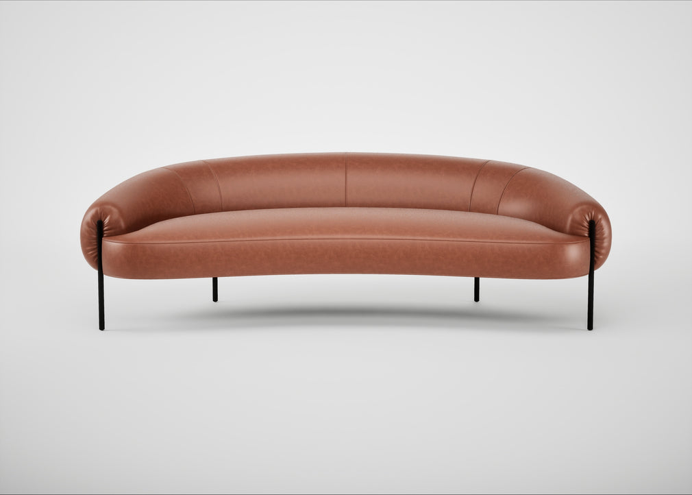 Isola 3 Seater Sofa Leather Stonewash Light Brown 274 / Black