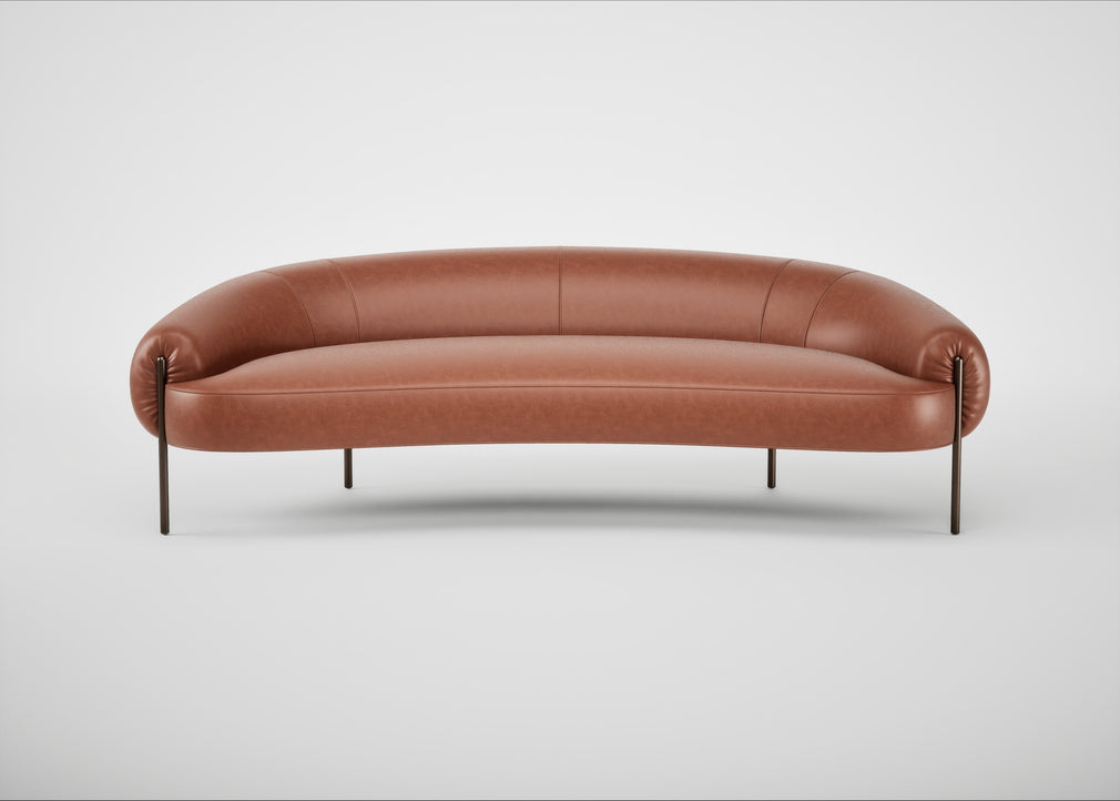 Isola 3 Seater Sofa Leather Stonewash Light Brown 274 / Bronze