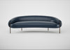 Isola 3 Seater Sofa Leather Stonewash Navy Blue 279 / Bronze