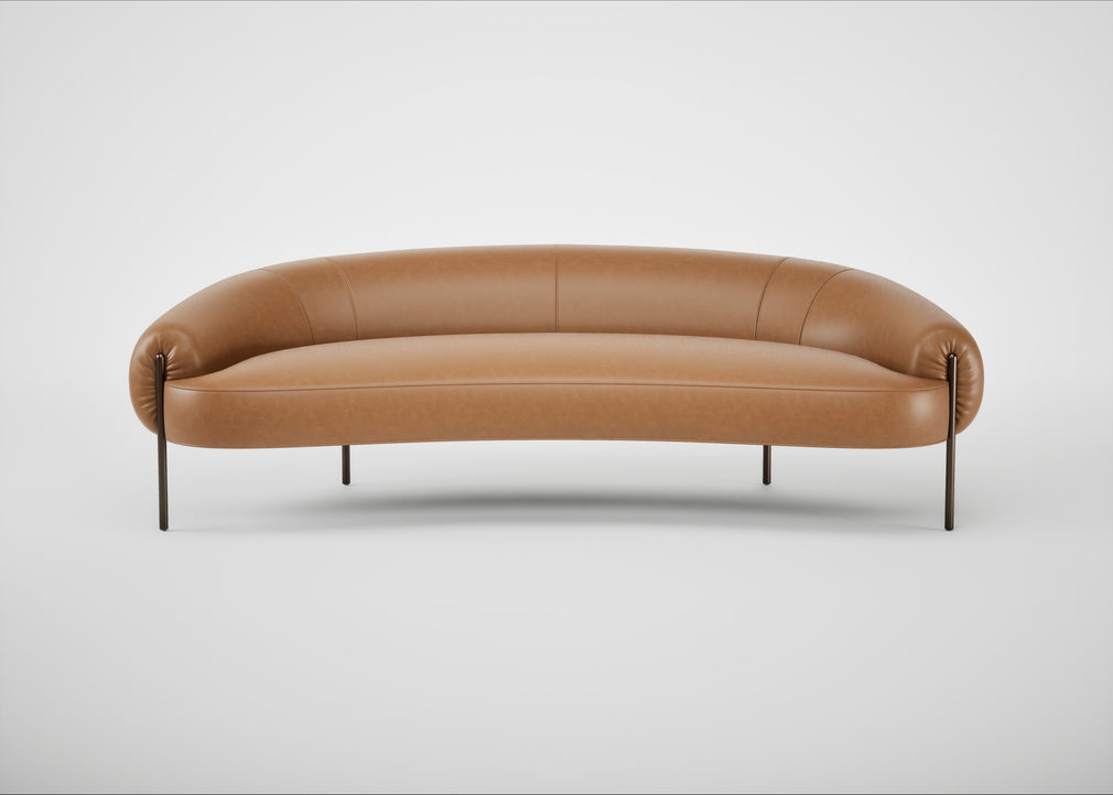 Isola 3 Seater Sofa Leather Stonewash Toffee 277 / Bronze
