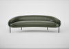 Isola 3 Seater Sofa Leather Stonewash Vintage Green 278 / Black