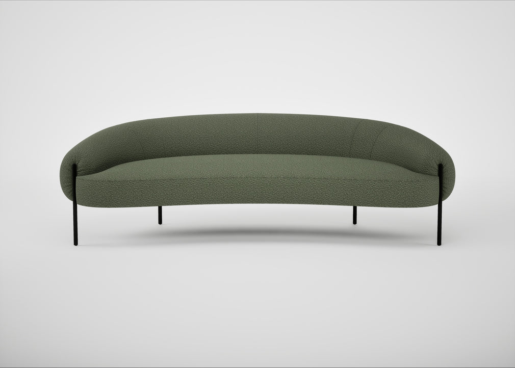 Isola 3 Seater Sofa Loop Boucle Forest / Black