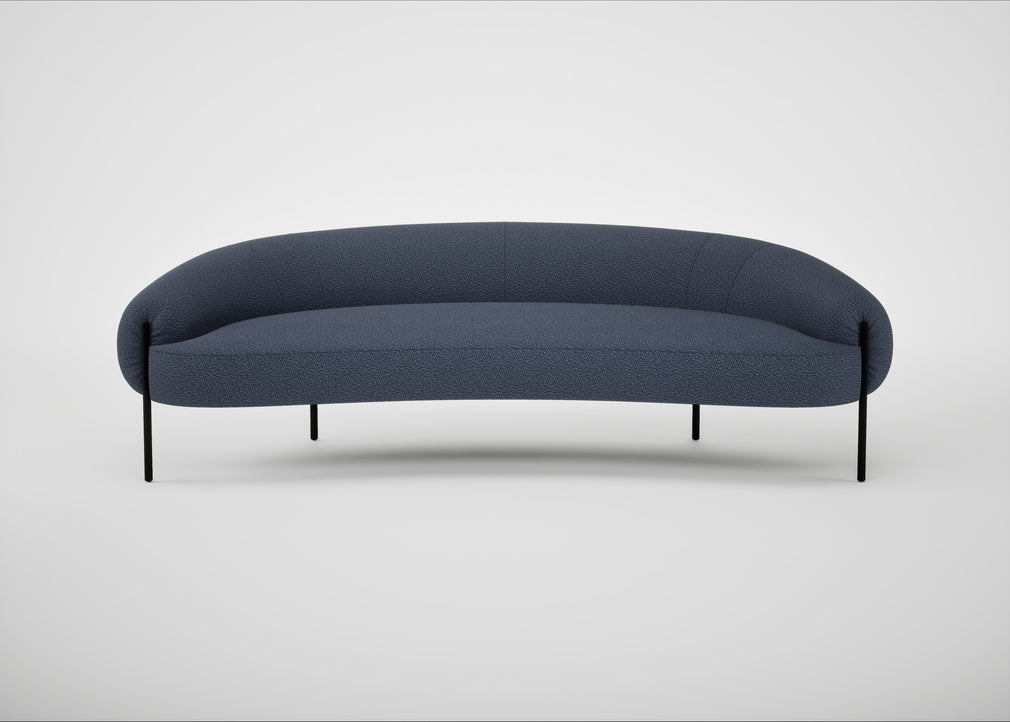 Isola 3 Seater Sofa Loop Boucle Navy / Black