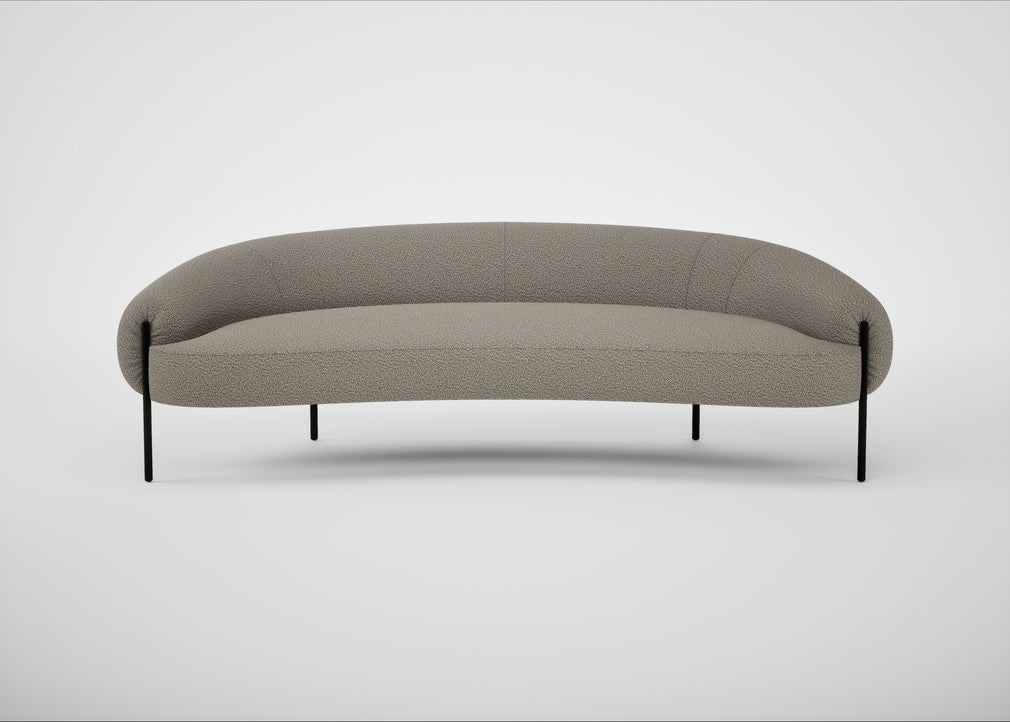 Isola 3 Seater Sofa Loop Boucle Taupe / Black