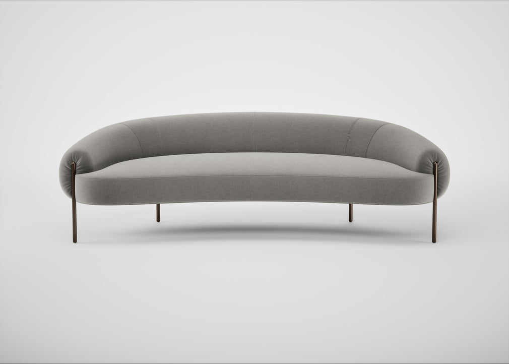 Isola 3 Seater Sofa Nobilis Velvet Dolphin / Bronze