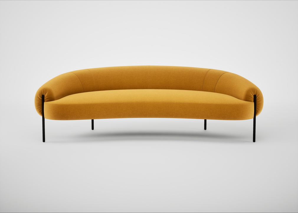 Isola 3 Seater Sofa Nobilis Velvet Mustard / Black