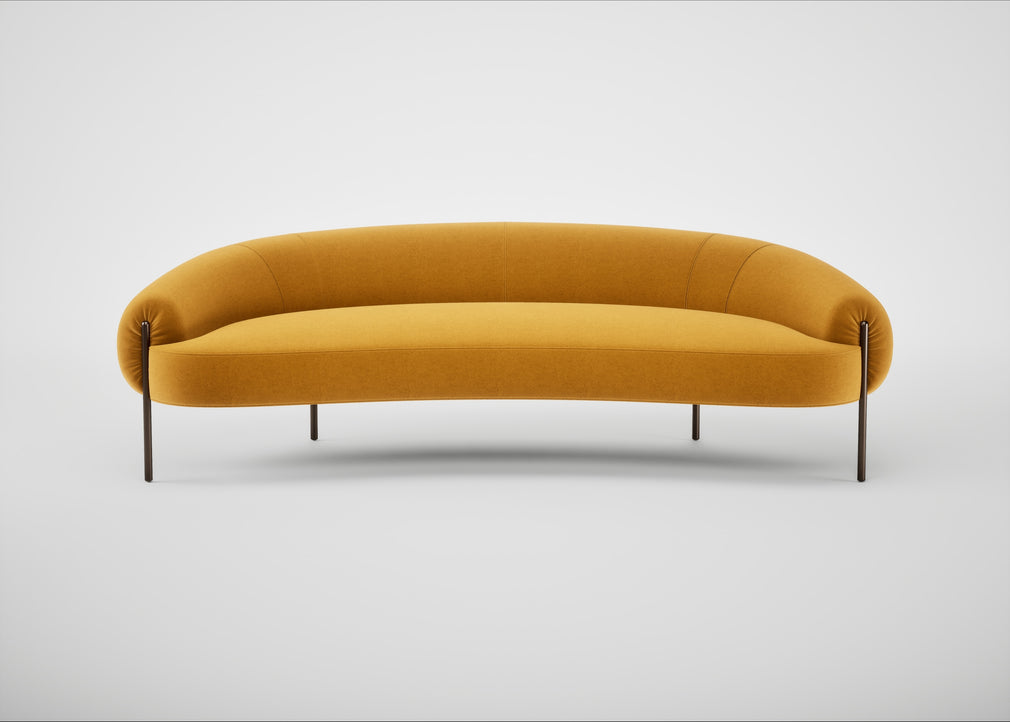 Isola 3 Seater Sofa Nobilis Velvet Mustard / Bronze