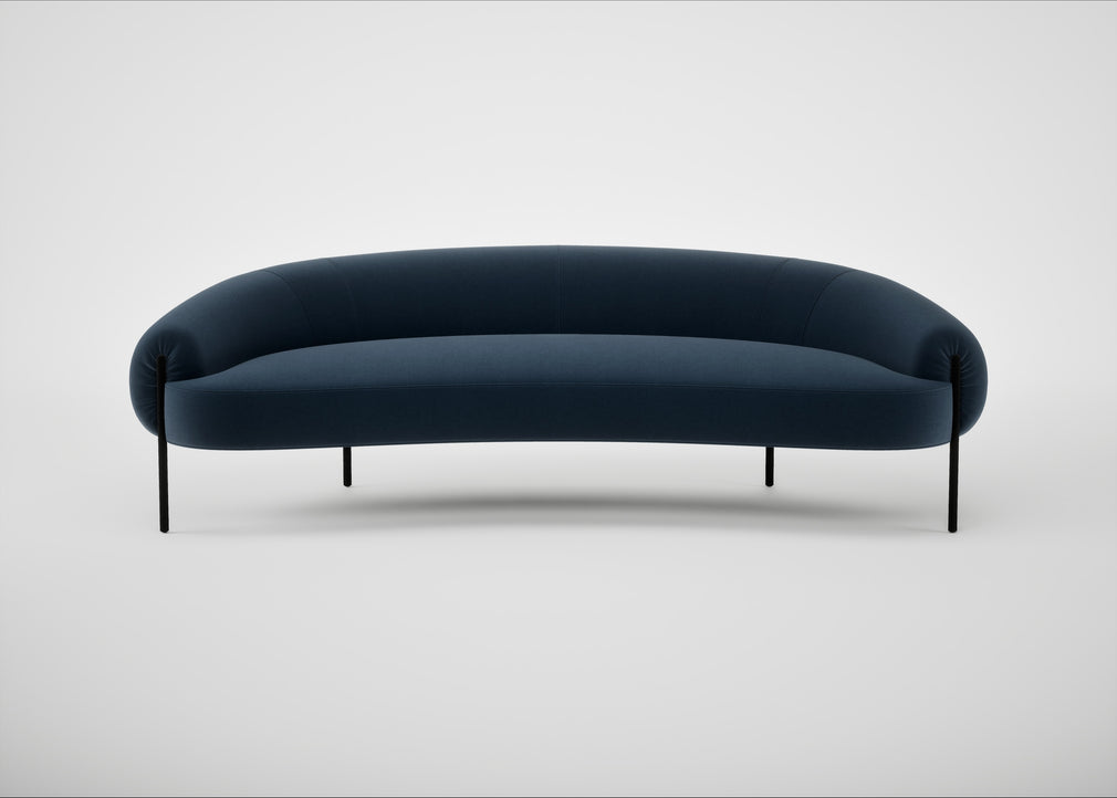 Isola 3 Seater Sofa Nobilis Velvet Night / Black