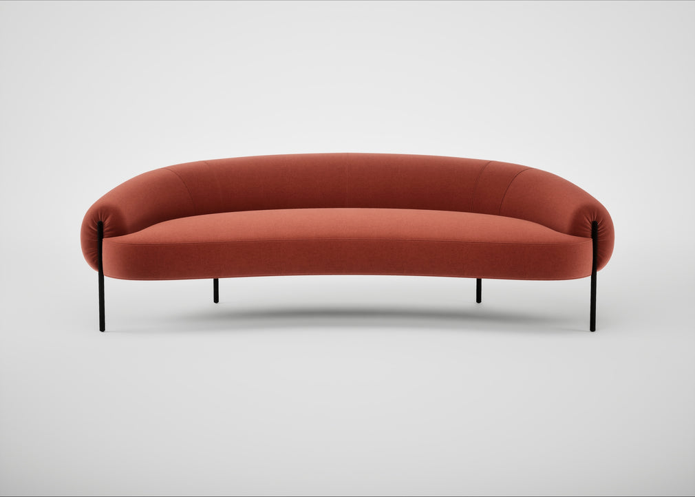 Isola 3 Seater Sofa Nobilis Velvet Rust / Black