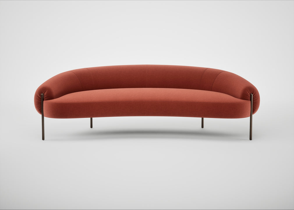 Isola 3 Seater Sofa Nobilis Velvet Rust / Bronze