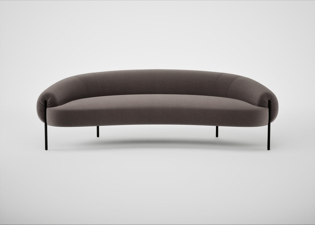 Isola 3 Seater Sofa Nobilis Velvet Sable / Black
